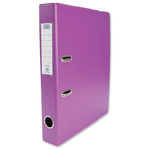 Elba Mini Lever Arch File PVC 50mm Spine A4 Purple Ref 100082432 [Pack 10] Ident: 226C