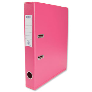 Elba Mini Lever Arch File PVC 50mm Spine A4 Pink Ref 100082433 [Pack 10] Ident: 226C