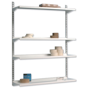 Trexus Top Shelf Shelving Unit System 4 Shelves Wall-mounted W1000xD270xH1524mm Metal Ident: 478D