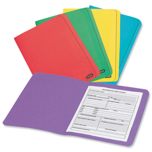 Elba Bright Folder Square Cut Recycled Heavyweight 290gsm Foolscap Assorted Ref 26710 [Pack 25]