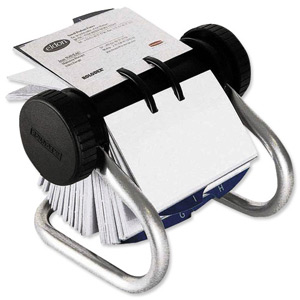 Rolodex Classic 200 Rotary Business Card Index File with 200 Sleeves 24 A-Z Index Tabs Chrome Ref 67237 Ident: 341A