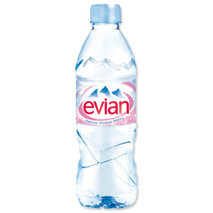 Evian Natural Mineral Water Bottle Plastic 500ml Ref 01210 [Pack 24] Ident: 623B