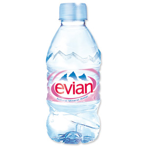 Evian Natural Mineral Water Bottle Plastic 330ml Ref 01310 [Pack 24] Ident: 623B
