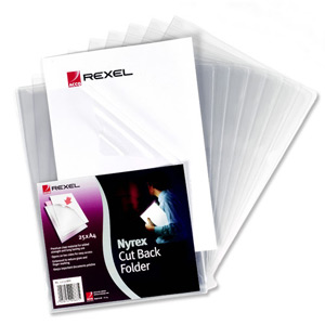 Rexel Nyrex Folder Cut Back A4 Clear Ref 12121 [Pack 25] Ident: 186A