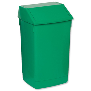 Flip Top Bin Composite Plastic 54 Litres Green Ident: 579A