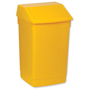 Flip Top Bin Composite Plastic 54 Litres Yellow