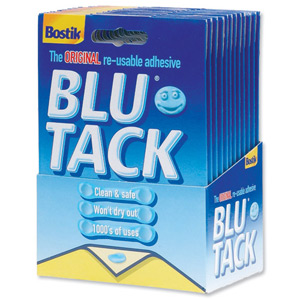 Bostik Blu-tack Mastic Adhesive Non-toxic Handy Pack Ref 801103 [Pack 12] Ident: 353F