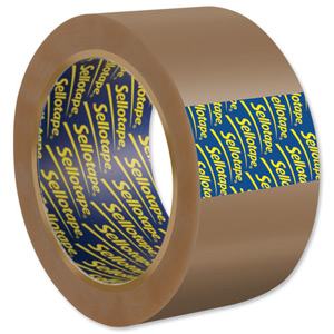 Sellotape Case Sealing Tape Vinyl 50mm x 66m Buff Ref 0246 [Pack 6]