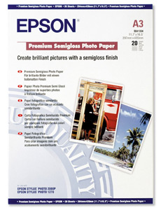 Epson Premium Photo Paper Semi-gloss 251gsm A3 Ref S041334 [20 Sheets] Ident: 785D