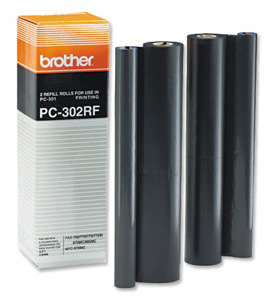 Brother Fax Ribbon Thermal Page Life 470pp Black Ref PC302RF [Pack 2] Ident: 791B