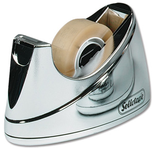 Sellotape Tape Dispenser Small Desktop Non-slip Roll Capacity 19mm Width 33m Length Chrome Ref 4529 Ident: 359C