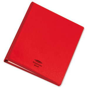 Telephone Index Book Binder with Matching A-Z Index and 20 Sheets A5 Red