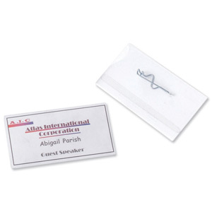Durable Name Badge Set Pin Assorted 20 Badges 40x75mm and 3 Insert Sheets Ref 8180-00 Ident: 283F