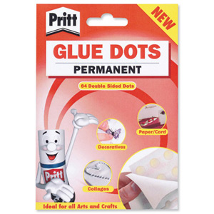 Pritt Glue Dots Permanent Double-sided 64 per Wallet Ref 1444964 [Pack 12] Ident: 351C