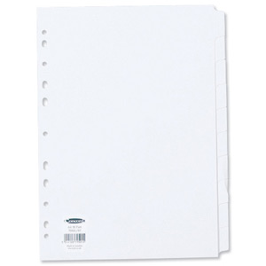 Concord Subject Dividers 230 Micron Punched 11 Holes 10-Part A4 White Ref 79701/97 Ident: 244C