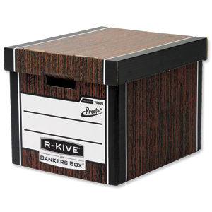 Fellowes R-Kive Premium 726 Archive Storage Box W330xD381xH298mm Woodgrain Ref 7260502 [Pack 10] Ident: 175A