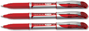 Pentel Energel Xm Rollerball Pen Fine Metal 0.7mm Tip Red Ref BL57-B [Pack 12]