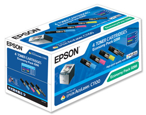 Epson S050268 Laser Toner Cartridge Page Life 6000pp Black/Cyan/Magenta/Yellow Ref C13S050268 [Pack 4]