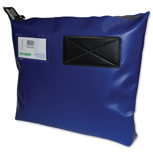 Versapak Mailing Pouch Gusseted Bulk Volume Sealable with Window PVC 380x340x75mm Blue Ref CG2 BL Ident: 161B