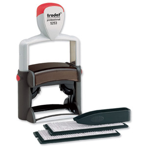 Trodat Professional 5253 D-I-Y Stamp Kit Ink Tweezers and Lettering 3mm 4mm 6 Line Black Ref 74513 Ident: 349B