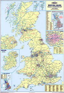 Map Marketing Sales and Marketing Map Unframed 12.5 Miles/inch Scale W830xH1200mm Ref UKM