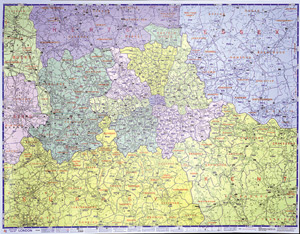 Map Marketing Postal Districts of London Map Unframed 1 Mile/inch W1180x930mm Ref GLPC