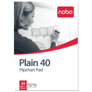 Nobo Flipchart Pad Perforated 40 Sheets A1 Plain Ref 34631165 [Pack 5] Ident: 281A