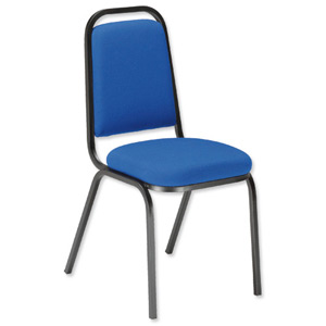 Trexus Banqueting Chair Upholstered Stackable Seat W390xD390xH460mm Blue with Black Frame Ident: 410B