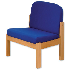 Trexus Reception Chair Beech Cushioned Backrest H430mm Seat W570xD580xH410mm Blue