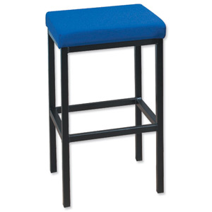 Trexus High Stool with Foot Bar Upholstered Seat W410xD410xH700mm Blue Ident: 409C