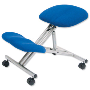 Trexus Kneeling Office Chair Steel Framed on Castors Gas Lift Seat H480-620mm Blue