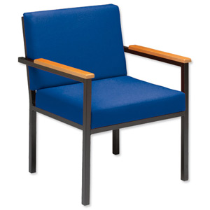 Trexus Reception Armchair Steel Frame Deep-cushioned Seat W520xD660xH790mm Blue Ident: 412B