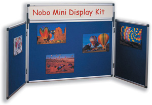 Nobo Mini Display Kit Central Panel W900xH600mm and two W450xH600mm Panels Blue Ref 35232027 Ident: 287C