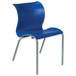 Trexus Stacking Chair Lightweight Stackable W440xD400xH800mm Blue Ident: 454C