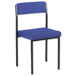 Trexus Side Chair Stackable Steel Frame Upholstered Seat W410xD410xH460mm Blue Ident: 409B