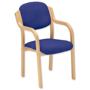 Trexus Armchair Wood Upholstered Stackable Seat W465xD510xH480mm Blue Ident: 411B