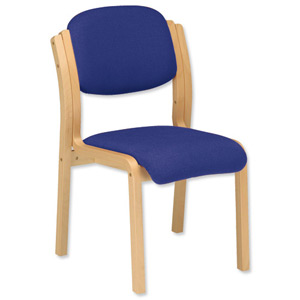 Trexus Side Chair Wood Upholstered Stackable Seat W405xD500xH480mm Blue Ident: 411A