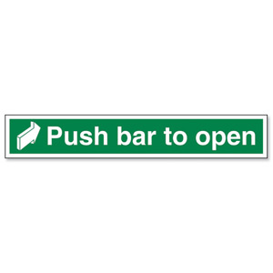 Stewart Superior Safe Condition and Fire Equipment Sign Push Bar to Open W600xH100mm Ref NS011 Ident: 546A