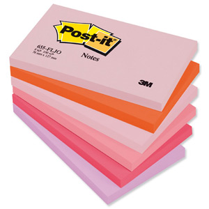 Post-it Colour Notes Pad of 100 Sheets 76x127mm Joyful Palette Rainbow Colours Ref 655FL [Pack 12] Ident: 63D