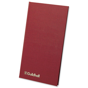 Guildhall Petty Cash Book Ruled 1 Debit 7 Credit 80 Pages 298x152mm Red Ref T272Z Ident: 51B