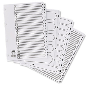 Concord Classic Index Mylar-reinforced Punched 4 Holes 1-5 A4 White Ref 00501/CS5