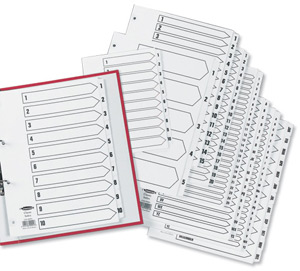 Concord Classic Index Mylar-reinforced Punched 4 Holes 1-20 A4 White Ref 00701/CS7