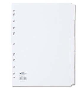 Concord Subject Dividers 230 Micron Punched 11 Holes 5-Part A4 White Ref 79901/99 Ident: 244C