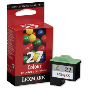 Lexmark No. 27 Inkjet Cartridge Page Life 140pp Colour Ref 10NX227E