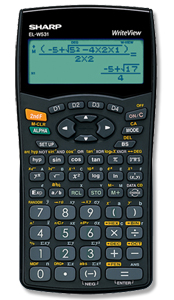 Sharp WriteView Calculator Scientific Battery-power 4-line 335 Functions 2-key Rollover Ref ELW531B