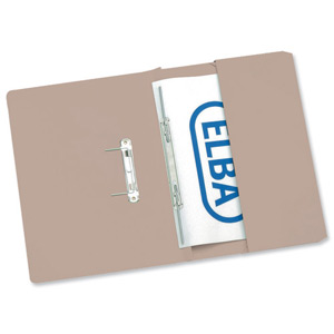 Elba Stratford Transfer Spring File Recycled Pocket 315gsm 32mm Foolscap Buff Ref 100090145 [Pack 25] Ident: 198B