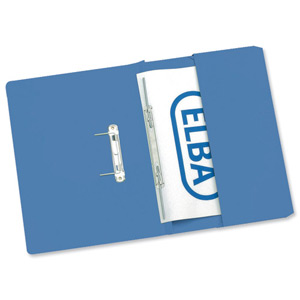 Elba Stratford Transfer Spring File Recycled Pocket 315gsm 32mm Foolscap Blue Ref 100090146 [Pack 25] Ident: 198B