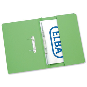 Elba Stratford Transfer Spring File Recycled Pocket 315gsm 32mm Foolscap Green Ref 100090147 [Pack 25] Ident: 198B