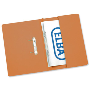 Elba Stratford Transfer Spring File Recycled Pocket 315gsm 32mm Foolscap Orange Ref 100090148 [Pack 25] Ident: 198B