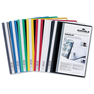 Durable Duraplus Quotation Filing Folder PVC with Clear Title Pocket A4 Assorted Ref 2579/00 [Pack 25]